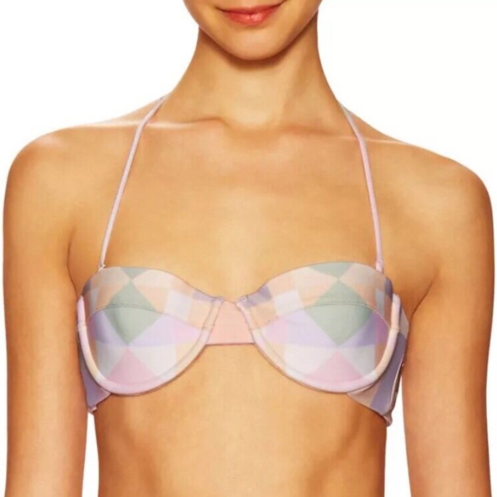 Mara Hoffman Underwire Bikini Top, Pastel Diamond